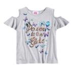 Disney Princess Girls 7-16 Cold Shoulder Tee, Size: Xs, Light Grey