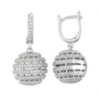 Sterling Silver Cubic Zirconia Ball Drop Earrings, Women's, White