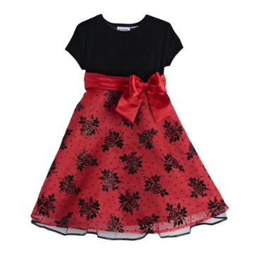 Girls 4-6x Blueberi Boulevard Embellished Dress, Size: 4, Red