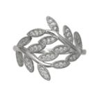 Primrose Sterling Silver Cubic Zirconia Leaf Wrap Ring, Women's, Size: 9, White