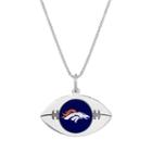 Sterling Silver Denver Broncos Football Pendant Necklace, Women's, Size: 18, Grey