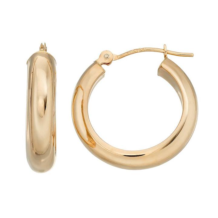 Forever 14k Tube Hoop Earrings, Women's, Gold