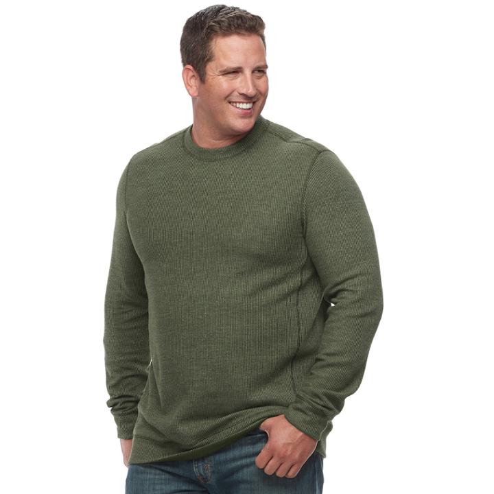 Big & Tall Croft & Barrow&reg; Classic-fit Reversible Ribbed Crewneck Tee, Men's, Size: 2xb, Dark Green