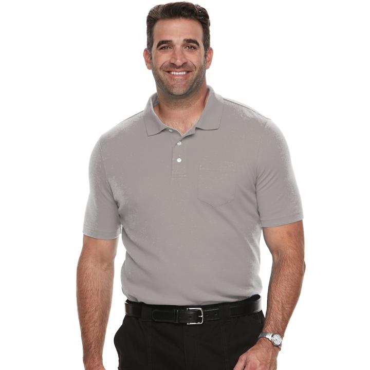 Big & Tall Croft & Barrow&reg; Classic-fit Easy-care Interlock Pocket Polo, Men's, Size: 3xb, Med Grey