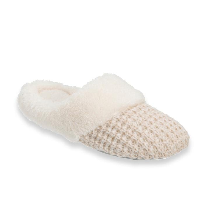 Women's Dearfoams Sweater Knit Scuff Slippers, Size: Xl, Beige Oth