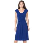 Women's Chaps Solid Knot-front Empire Dress, Size: Small, Blue