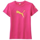 Girls 4-6x Puma Core Tech Logo Tee, Girl's, Size: 4, Brt Pink