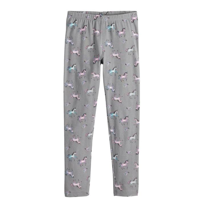 Girls 4-10 Jumping Beans&reg; Print Full-length Leggings, Size: 8, Med Grey
