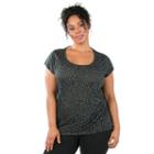 Plus Size Marika Giselle Geometric Burnout Tee, Women's, Size: 1xl, Black