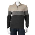 Men's Dockers Classic-fit Colorblock Comfort Touch Quarter-zip Sweater, Size: Large, Dark Grey