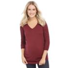 Maternity Oh Baby By Motherhood&trade; Pointelle V-neck Sweater, Women's, Size: Small, Red