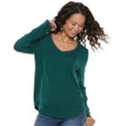 Juniors' So&reg; Perfect V-neck Tee, Teens, Size: Xl, Dark Green