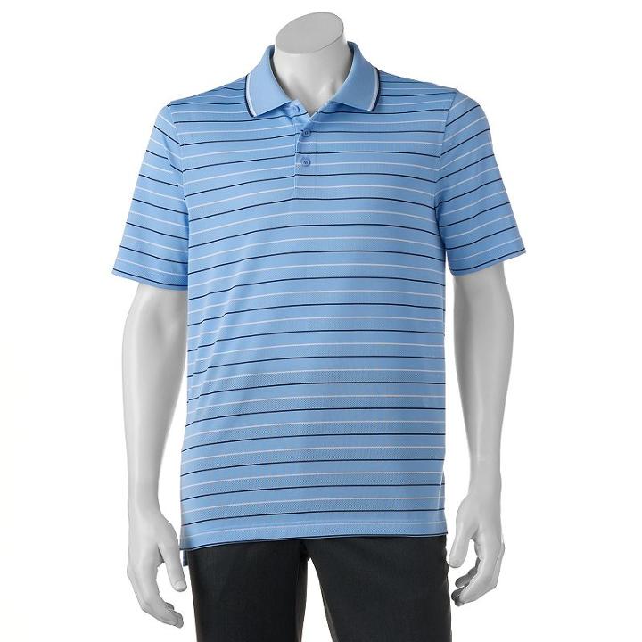 Men's Croft & Barrow&reg; Classic-fit Striped Mesh Performance Polo, Size: Xl, Med Blue