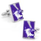 Northwestern Wildcats Rhodium-plated Cuff Links, Men's, Multicolor