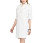 Women's Chaps Twill Shirtdress, Size: Xl, White