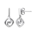 Boston Bay Diamonds Sterling Silver Diamond Accent Square Drop Earrings, Women's, White