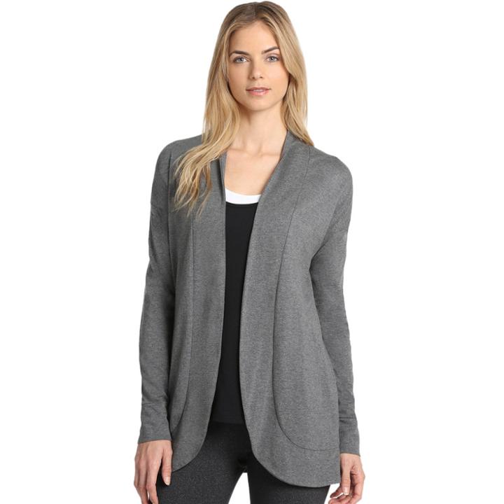 Women's Danskin Open Front Cardigan, Size: Medium, Grey Other