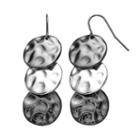 Dana Buchman Two Tone Hammered Disc Linear Drop Earrings, Women's, Jet Tone