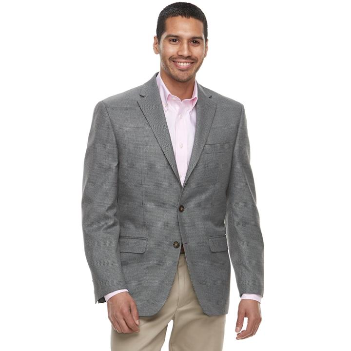 Men's Chaps Classic-fit Patterned Sport Coat, Size: 50 - Regular, Grey