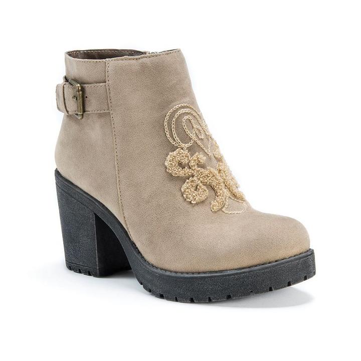 Muk Luks Kendra Women's Ankle Boots, Girl's, Size: 9, Beig/green (beig/khaki)