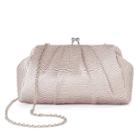 Lenore By La Regale Pleated Satin Jacquard Pouch Clutch, Women's, Med Pink