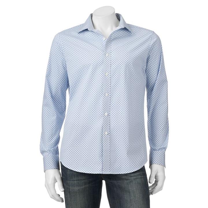 Men's Apt. 9&reg; Slim-fit Stretch Button-down Shirt, Size: Small Slim, Blue