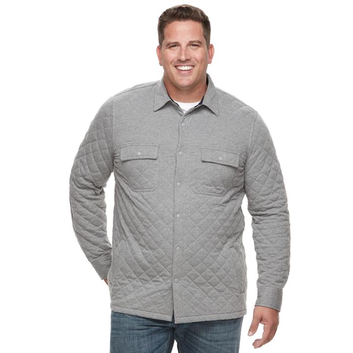 Big & Tall Croft & Barrow® Classic-fit Quilted Shirt Jacket, Men's, Size: Xl Tall, Med Grey
