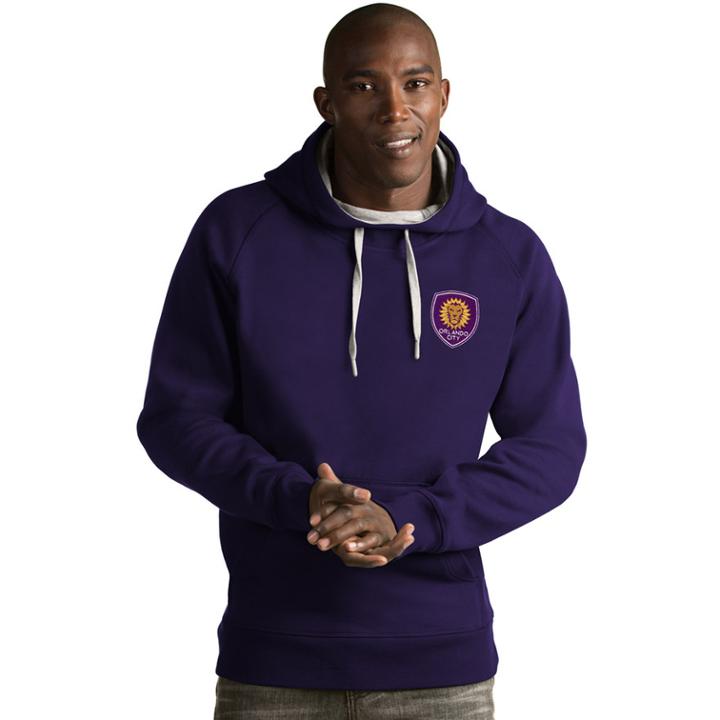 Men's Antigua Orlando City Sc Victory Pullover Hoodie, Size: Xl, Drk Purple
