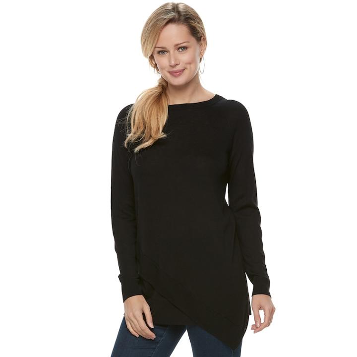 Women's Apt. 9&reg; Asymmetrical Tunic, Size: Small, Black