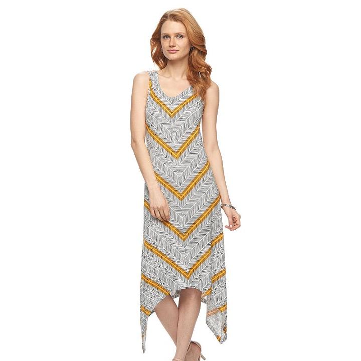 Women's Apt. 9&reg; Shark-bite Maxi Dress, Size: Small, Natural