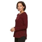 Women's Croft & Barrow&reg; Side-zip Boatneck Sweater, Size: Xs, Med Red