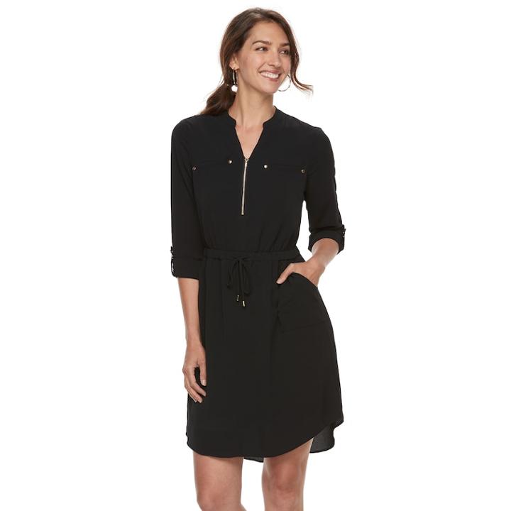 Women's Apt. 9&reg; High-low Shirtdress, Size: Xxl, Black