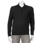 Men's Apt. 9&reg; Modern-fit Merino Wool-blend Quarter-zip Sweater, Size: Large, Black