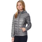 Women's Heat Keep Hooded Packable Puffer Down Jacket, Size: Large, Silver