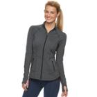 Women's Tek Gear&reg; Dry Tek Shapewear Running Jacket, Size: Small, Dark Grey
