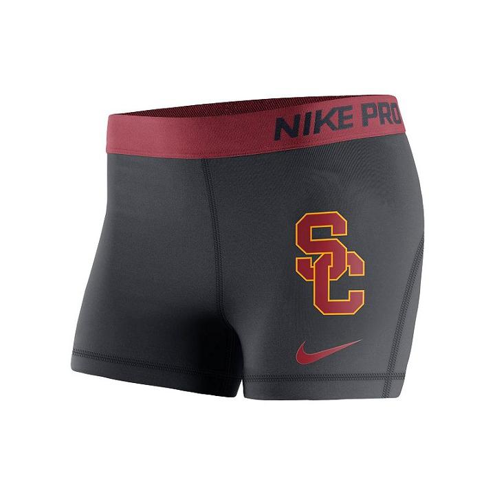 Women's Nike Usc Trojans Pro 3-inch Shorts, Size: Small, Black