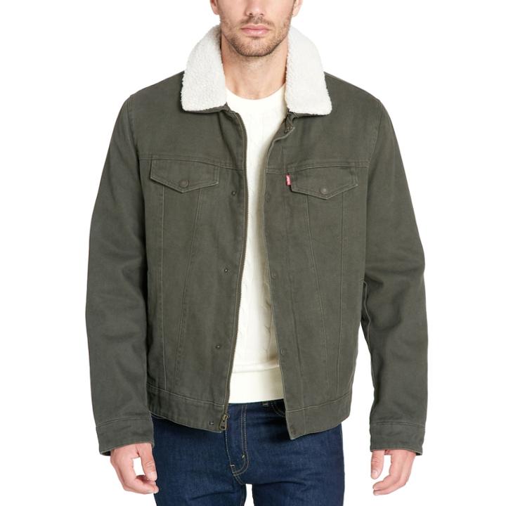 Men's Levi's Sherpa-lined Trucker Jacket, Size: Xxl, Med Green