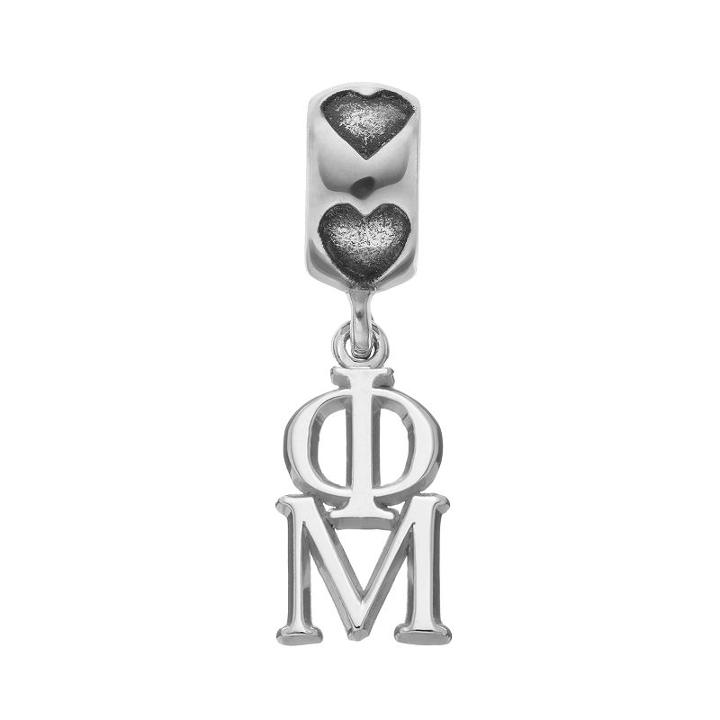 Logoart Sterling Silver Phi Mu Sorority Symbol Charm, Women's, Grey