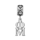 Logoart Sterling Silver Phi Mu Sorority Symbol Charm, Women's, Grey