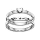 Primrose Sterling Silver Follow Your Heart Ring Set, Women's, Size: 7, Grey