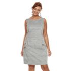 Plus Size Apt. 9&reg; Zipper Dress, Women's, Size: 1xl, Grey