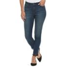 Women's Jennifer Lopez Lace Hem Midrise Skinny Ankle Jeans, Size: 16, Dark Blue