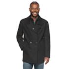 Men's Am Studio By Andrew Marc Double-breasted Wool-blend Peacoat With Bib, Size: Medium, Black