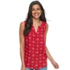 Women's Sonoma Goods For Life&trade; Printed Tank, Size: Xl, Med Red
