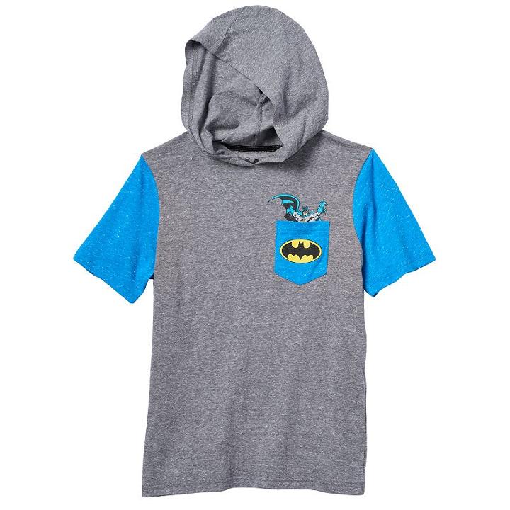Boys 8-20 Dc Comics Batman Raglan Hoodie, Boy's, Size: S(8), Brown Over