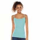 Juniors' So&reg; Scoopneck Satin-trim Cami Tank Top, Girl's, Size: Xl, Turquoise/blue (turq/aqua)