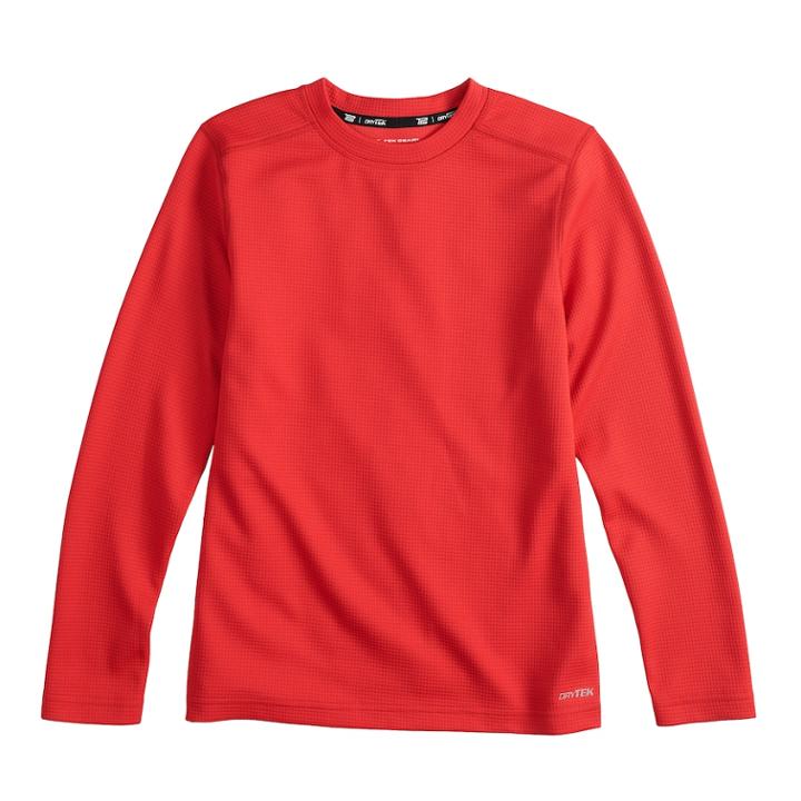Boys 8-20 Tek Gear Performance Thermal Top, Size: M(10-12), Med Red