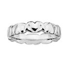 Stacks And Stones Sterling Silver Heart Stack Ring, Women's, Size: 7, Grey