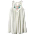 Girls 7-16 Mudd&reg; Embroidered Gauze A-line Dress, Girl's, Size: 14, White Oth