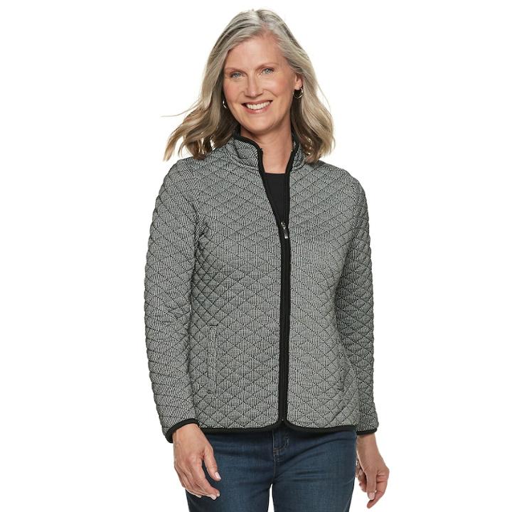 Petite Croft & Barrow&reg; Quilted Jacket, Women's, Size: S Petite, Black